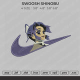 Swoosh Shinobu Embroidery File 4 size