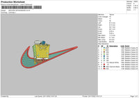 Swoosh Spongebob 03 Embroidery File 6 sizes