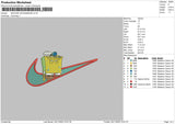 Swoosh Spongebob 03 Embroidery File 6 sizes