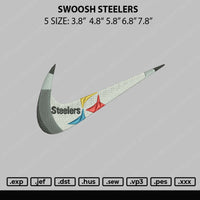 Swoosh Steelers 02 Embroidery File 5 Sizes