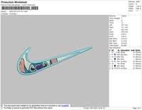 Swoosh Stitch Embroidery File 4 size