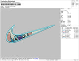 Swoosh Stitch Embroidery File 4 size