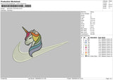 Swoosh Unicorn 1802 Embroidery File 6 sizes