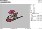 Swoosh Wanda Embroidery File 4 sizes