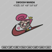 Swoosh Wanda Embroidery File 4 sizes