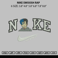 Nike Swoosh Rap Embroidery File 6 sizes