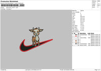 Swoosh Goat 02 Embroidery File 6 sizes