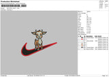 Swoosh Goat 02 Embroidery File 6 sizes