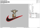 Swoosh Goat 02 Embroidery File 6 sizes