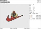 Swoosh Kane Embroidery File 6 sizes