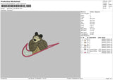 Swoosh Bear01 Embroidery File 6 sizes