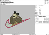 Swoosh Bear01 Embroidery File 6 sizes