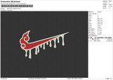 Swoosh Akatsuki Drip Embroidery File 4 size