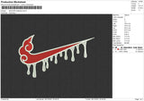 Swoosh Akatsuki Drip Embroidery File 4 size