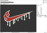 Swoosh Akatsuki Drip Embroidery File 4 size