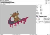 Swoosh Cow Embroidery File 6 sizes