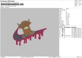 Swoosh Cow Embroidery File 6 sizes