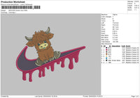 Swoosh Cow Embroidery File 6 sizes