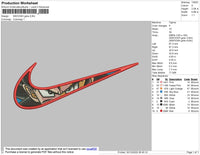 Swoosh Goku V1 Embroidery File 4 size
