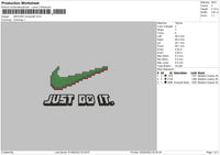 Swoosh Minecraft Embroidery File 4 sizes