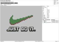 Swoosh Minecraft Embroidery File 4 sizes