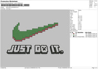 Swoosh Minecraft Embroidery File 4 sizes