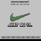 Swoosh Minecraft Embroidery File 4 sizes