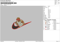 Swoosh Red Eyes Embroidery File 4 sizes