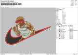 Swoosh Red Eyes Embroidery File 4 sizes