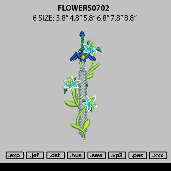 Flowers0702 Embroidery File 6 sizes