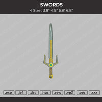 Swords Embroidery File 4 size