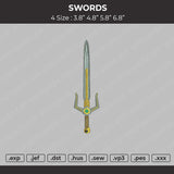 Swords Embroidery File 4 size