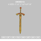 Sword V2 Embroidery File 6 sizes