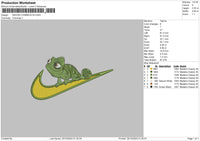 Swoosh Chameleon Embroidery File 6 sizes