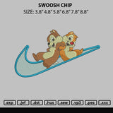 Swoosh Chip Embroidery File 6 sizes