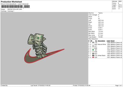 Swoosh Hand Embroidery File 6 sizes