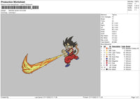 Swoosh Goku Fire Embroidery File 6 sizes