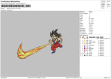 Swoosh Goku Fire Embroidery File 6 sizes