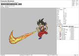 Swoosh Goku Fire Embroidery File 6 sizes