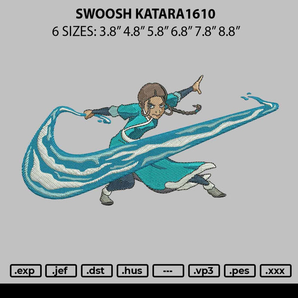 Swoosh Katara1610 Embroidery File 6 sizes