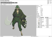 Swoosh Kisuke Urahara Embropidery File 4 size