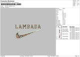 Swoosh Lambada Embroidery File 4 size