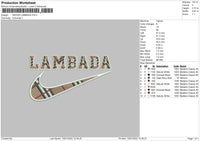 Swoosh Lambada Embroidery File 4 size