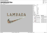 Swoosh Lambada Embroidery File 4 size