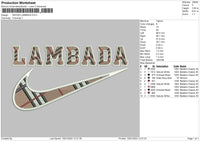 Swoosh Lambada Embroidery File 4 size