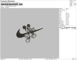 Swoosh Mickey BW Embroidery File 4 sizes