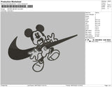 Swoosh Mickey BW Embroidery File 4 sizes