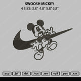 Swoosh Mickey BW Embroidery File 4 sizes