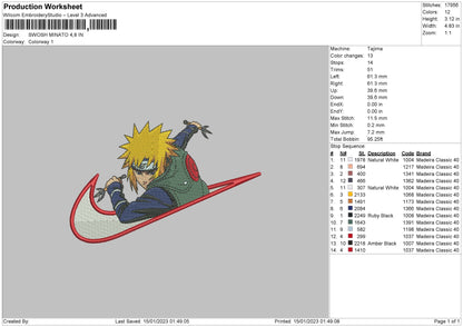 Swoosh Minato Embroidery File 6 sizes