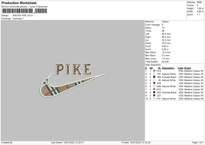 Swoosh Pike Embroidery File 4 size